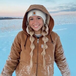 Carhartt Weathered Wildwood Jacket Tan Size XXL Hooded Sherpa Lined